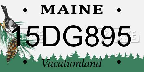 15DG895 Maine License Plate