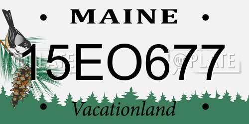 15EO677 Maine License Plate