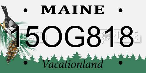 15OG818 Maine License Plate