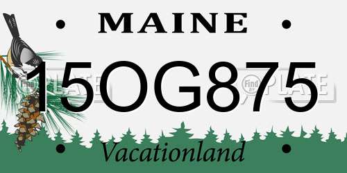 15OG875 Maine License Plate