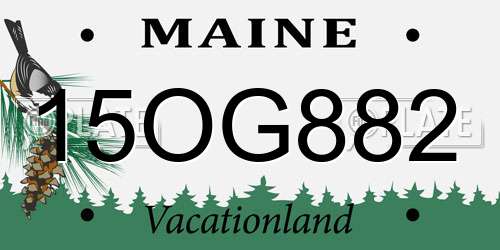 15OG882 Maine License Plate
