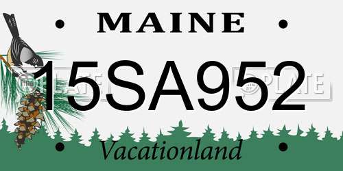 15SA952 Maine License Plate