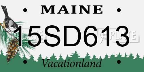 15SD613 Maine License Plate