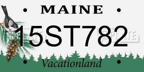 15ST782 Maine License Plate