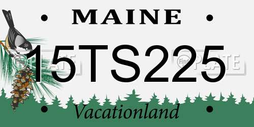 15TS225 Maine License Plate
