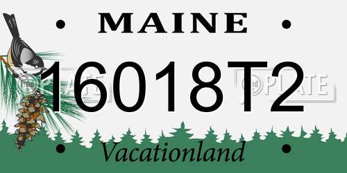 16018T2 Maine License Plate