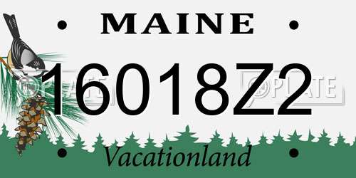 16018Z2 Maine License Plate