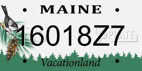 16018Z7 Maine License Plate