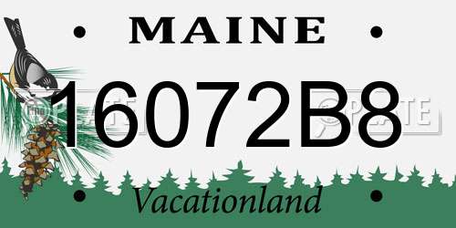 16072B8 Maine License Plate