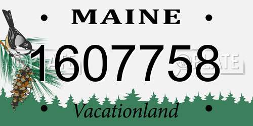 1607758 Maine License Plate