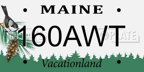 160AWT Maine License Plate