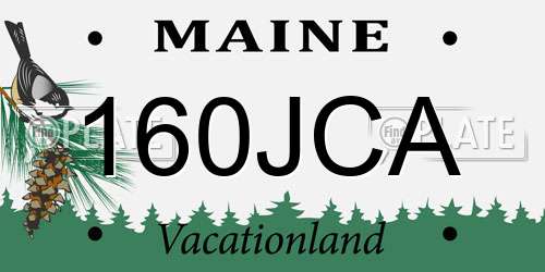160JCA Maine License Plate