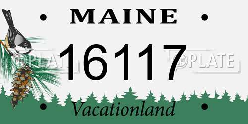 16117 Maine License Plate