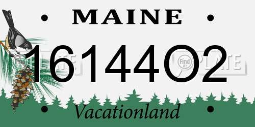 16144O2 Maine License Plate