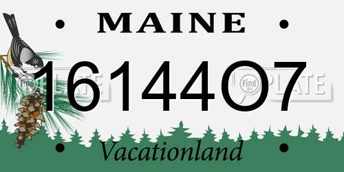 16144O7 Maine License Plate