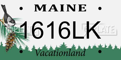 1616LK Maine License Plate