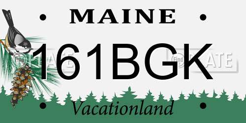 161BGK Maine License Plate