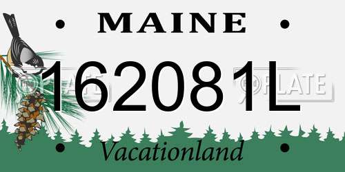 162081L Maine License Plate
