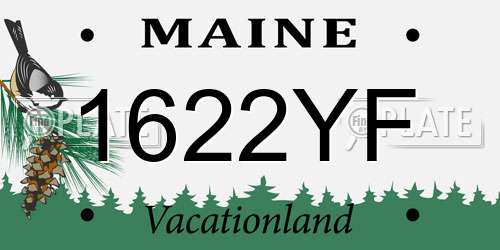 1622YF Maine License Plate