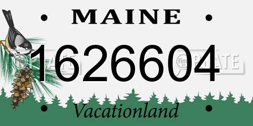 1626604 Maine License Plate