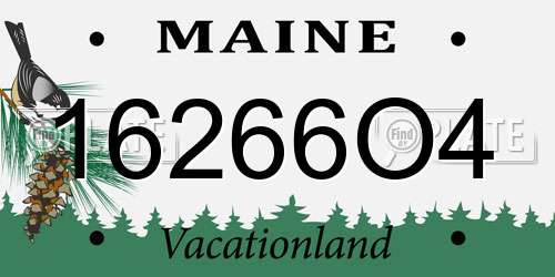 16266O4 Maine License Plate