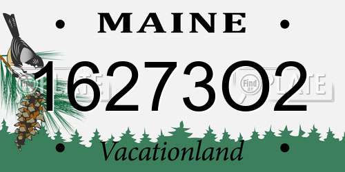 16273O2 Maine License Plate