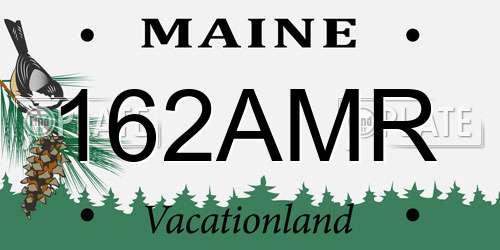 162AMR Maine License Plate