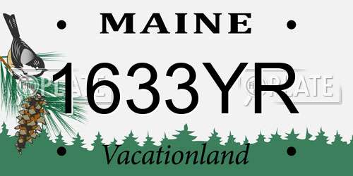 1633YR Maine License Plate