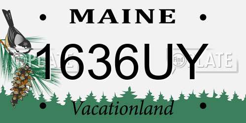 1636UY Maine License Plate