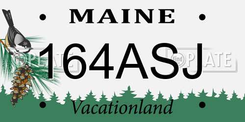 164ASJ Maine License Plate