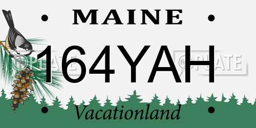 164YAH Maine License Plate