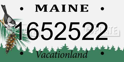 1652522 Maine License Plate