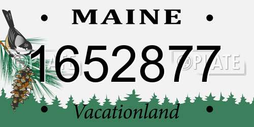 1652877 Maine License Plate