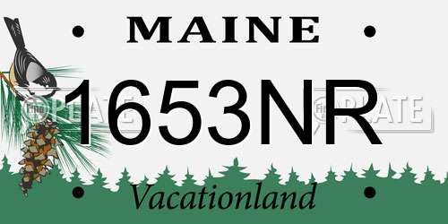1653NR Maine License Plate