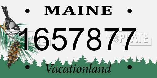 1657877 Maine License Plate