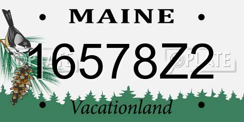 16578Z2 Maine License Plate
