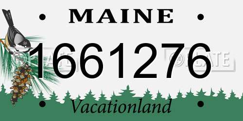 1661276 Maine License Plate