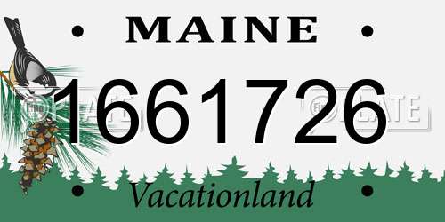 1661726 Maine License Plate