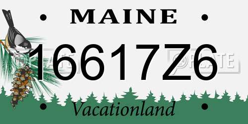 16617Z6 Maine License Plate