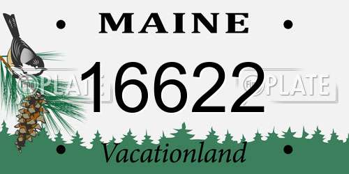 16622 Maine License Plate