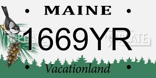 1669YR Maine License Plate