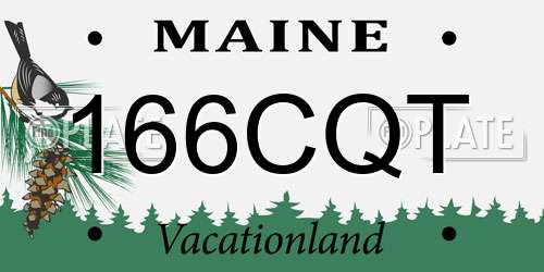 166CQT Maine License Plate