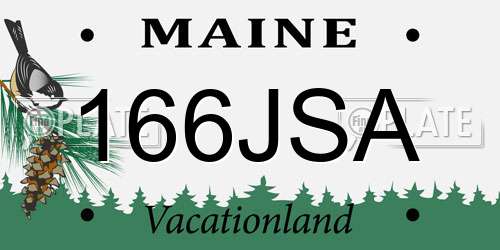 166JSA Maine License Plate