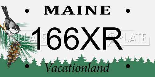 166XR Maine License Plate