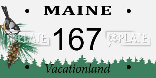 167 Maine License Plate