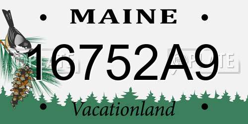 16752A9 Maine License Plate