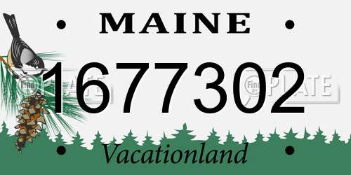 1677302 Maine License Plate
