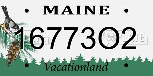 16773O2 Maine License Plate