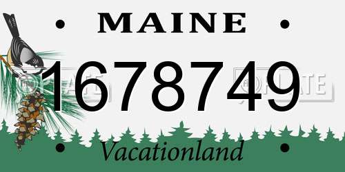 1678749 Maine License Plate