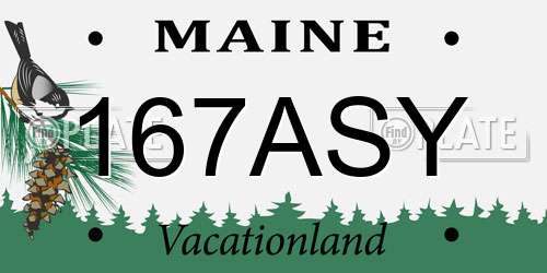 167ASY Maine License Plate